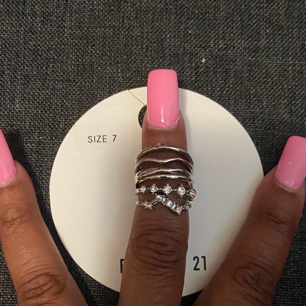 Forever 21 Silver Multi-Band Ring Set